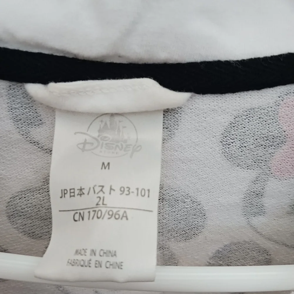 Disney Store Minnie Mickey Mouse One Piece Pajama Cotton Women's Sz M Hood Ears - Picture 5 of 7